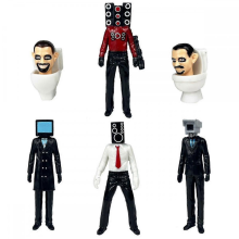 Conjunto de 6 peças de bonecos de ação para banheiro Skibidi, bonecos de brinquedo para crianças, presentes de aniversário e Natal
