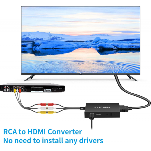 Μετατροπέας RCA σε HDMI, Προσαρμογέας Composite σε HDMI που υποστηρίζει 1080p Pal/ntsc A 1