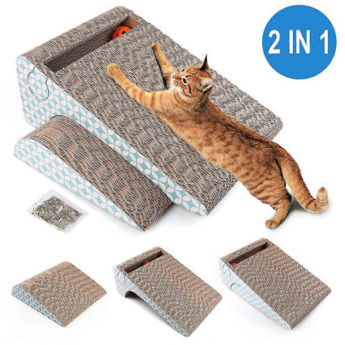 Cat Scratcher Scratching Post Cardboard Mat Bed Sofa Lounger with Kitty Catnip 1