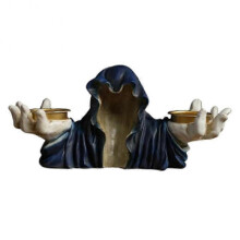 Ghost Candle Holder Vintage Resin Figurine Halloween Candle Holder Candlestick for Table A
