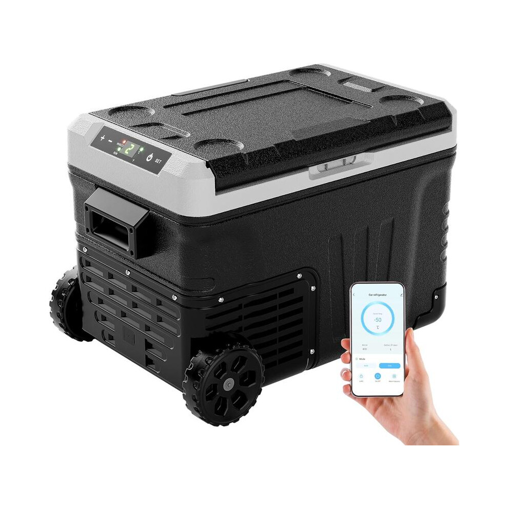 (Default) 12 Volt Refrigerator, 37QT(35L) Electric Cooler, Portable Freezer 12V/24V DC 110-240V AC, Car Fridge -20~20 with APP control,-image-OPC-PJ7V7K2-NEW