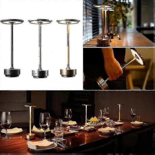 (black) Cordless Table Lamp - Dimmable Recharable Desk
