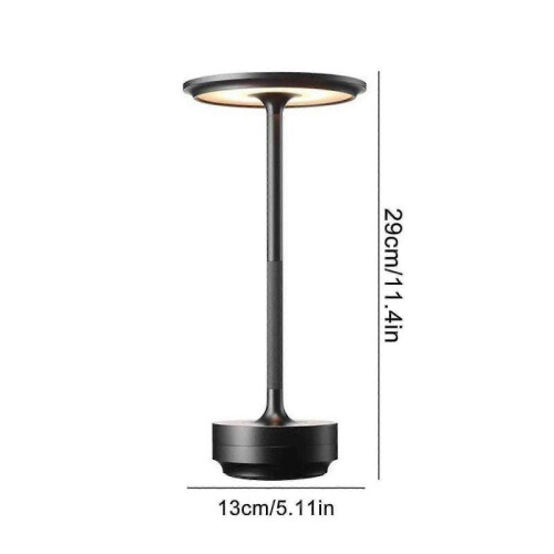 (Silver) Cordless Table Lamp - Dimmable Recharable Desk 1