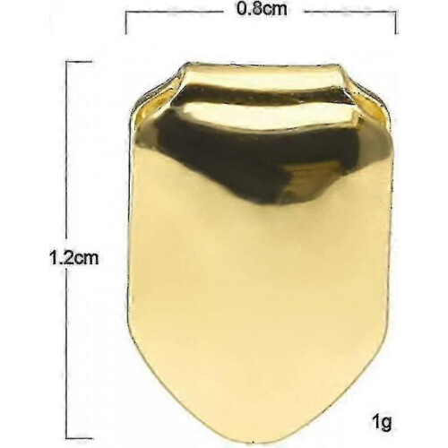 2pcs 14k Gold Plated Mouth Teeth, Flat Teeth, Top Teeth Gold Braces Tw 2