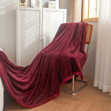 (E, Red) Solid colour multifunctional milk flannel blanket thickened warm flannel blanket double-sided nap cover blanket gift blanket