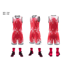 (JLS-223 red, L#) Kids Shorts Sets 2pcs Set Men Football Basketball Jerseys Fitness Sport Tracksuit Marathon Athletic Jogging Training Sportswear Suit PlusSize 6XL