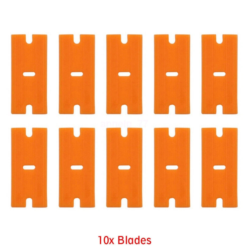(10 X Blades) Plastic Razor Blade Paint Glue Adhesive Scraper & 10-100Pcs Blades Cleaner Tools 4069369104664
