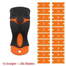 (1x Scraper + 20 x Blades) Plastic Razor Blade Paint Glue Adhesive Scraper & 10-100Pcs Blades Cleaner Tools