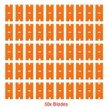 (50 x Blades) Plastic Razor Blade Paint Glue Adhesive Scraper & 10-100Pcs Blades Cleaner Tools