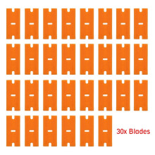 (30 x Blades) Plastic Razor Blade Paint Glue Adhesive Scraper & 10-100Pcs Blades Cleaner Tools