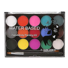 Body Painting Face Paint Kit 15 Color Water Based Paints Professional Palette Washable with Brush for Kids Art Show Halloween Party