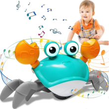 Baby Musical Toy - Crawling Crab compatible with Toddlers 1-3, Sensory Interactive Tummy Time Toy with Music Sounds & Lights