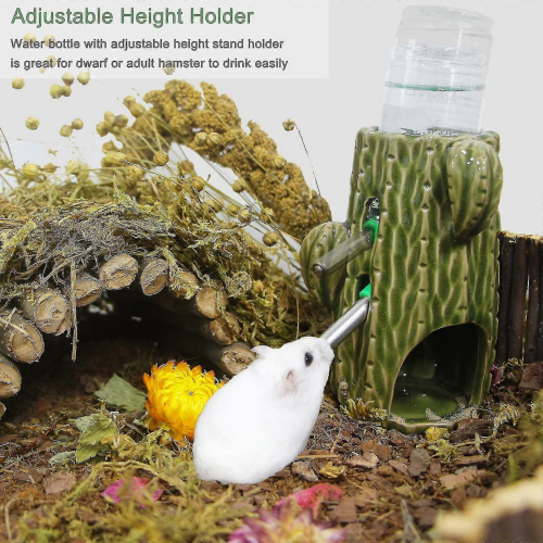 (σκούρο πράσινο) Μπουκάλι νερού Hamster συμβατό με γυάλινη δεξαμενή, Ρυθμιζόμενο 2