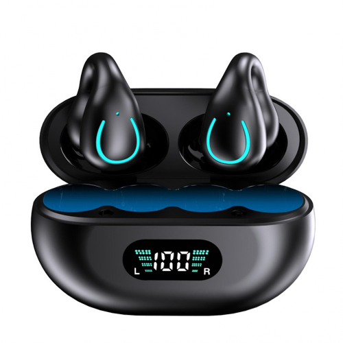Open Ear Bone Conduction Headphones Wireless Bluetooth-compatible With Digital Display Charging Compatible with Cycling Running Driving