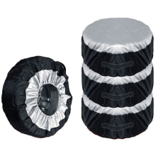 stuks/set 210D polyester reservebandhoezen opbergtassen met handvat, geschikt voor banden met een diameter van 65*37 cm - zwart/zilver