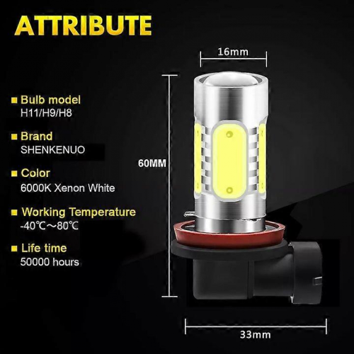 compatible with compatible withd Transit MK7 55w White 6000K HID Hi/Lo/Fog/Side LED Headlight Bulbs Set 2