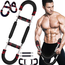 (Red-and-black)Twister Armtrainer 鈥?Verstellbares Brust Trainingsgert (30-50 kg / 70-110 lb), Portable Power Twister Stange mit abnehmbarem