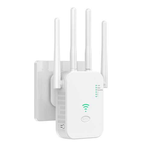 (Λευκό)Ενισχυτής επέκτασης WiFi, Ενισχυτής WLAN WiFi Repeater, Επέκταση WiFi έως 5000τ.μ. με λειτ