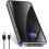 (Μαύρο) Power Bank, εξαιρετικά λεπτό και ελαφρύ Powerbank 10000mAh γρήγορης φόρτισης (είσοδο 1