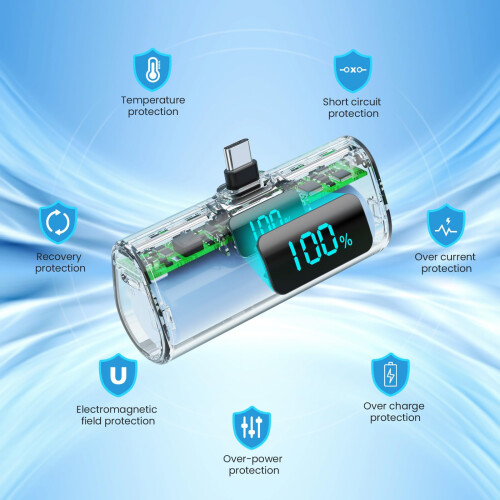 (AA-Μαύρο)Power Bank 5200mAh, Εξαιρετικά μικρός και εξαιρετικά συμπαγής φορητός φορτιστ 1