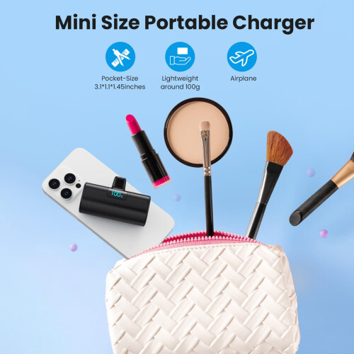 (AA-Μαύρο)Power Bank 5200mAh, Εξαιρετικά μικρός και εξαιρετικά συμπαγής φορητός φορτιστ 2