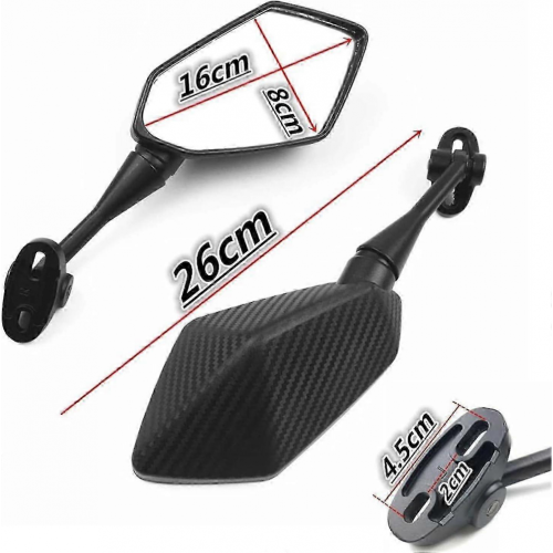 (Μαύροι) Πλευρικοί Καθρέφτες YZF R1 R6 FZ6R - Ματ Μαύρη Επιφάνεια 1