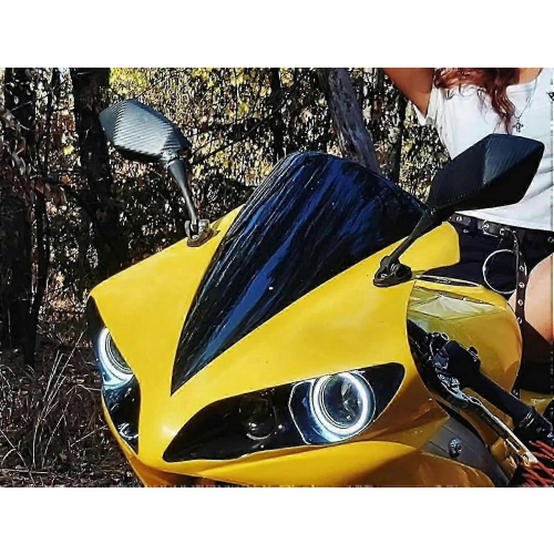 (Μαύροι) Πλευρικοί Καθρέφτες YZF R1 R6 FZ6R - Ματ Μαύρη Επιφάνεια 2