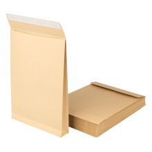 25 C4-kokoisen taittokirjekuoren pakkaus, jossa 3,8 cm:n taitos, materiaalin paksuus 150 g/m, irrotettavat ja suljettavat nauhat, toimituski