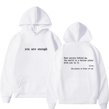 (01, M) Dear Person Behind Me Mens Hoodie With Kangaroo Pocket Pullover Vintage Women Hoodie with Words on Back Unisex Trendy Hoodies