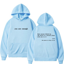 (tl-1, L) Dear Person Behind Me Mens Hoodie With Kangaroo Pocket Pullover Vintage Women Hoodie with Words on Back Unisex Trendy Hoodies
