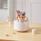 Living And Home White Rotating Striped Design Makeup Brush Holder 1