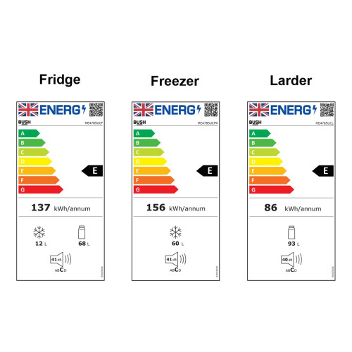 Bush Bush ME4785UCL Under Counter Larder Fridge - White 1