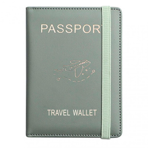 (Green) Compact Protective Cover Multi Slots Ultra Slim Pu Leather Passport Holder
