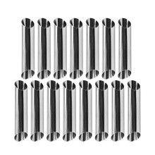 Brioche Bread Loaf Cannoli Tubes Stainless Steel Cannoli Forms 15Pcs Non-Stick Cream Horn Danish Pastry-