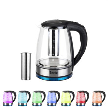 2000W 1.8L Electric Glass Kettle Fast Boiling Water Jug 7 Color LED Lights UK Plug