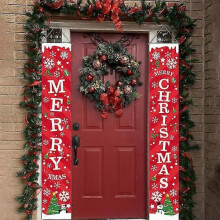 (style D) Christmas Outdoor Door Banner Flag Merry Christmas Porch Sign Decorative For Home Yard Front Door Navidad Natal Gift New Year