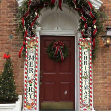 (style H) Christmas Outdoor Door Banner Flag Merry Christmas Porch Sign Decorative For Home Yard Front Door Navidad Natal Gift New Year