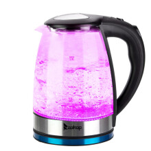 2000W 1.8L Electric Glass Kettle Fast Boiling Water Jug 7 Color LED Lights UK Plug