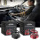 (Black)5x Mini Portable Kinetic Heater Solar Powered Auto Rotating Double Ring Car Dec 4