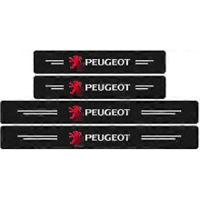 4pcs Car Carbon Fiber Door Sills, Carbon Fiber Door Sills, for Peugeots 107 108 206 207 308 307 508 3008, Car Styling Accessories for Door Sills