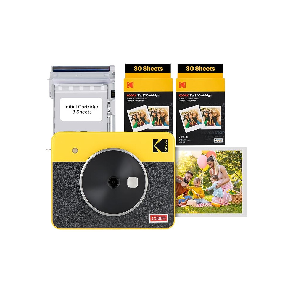 KODAK Mini Shot 3 Retro 4PASS 2-in-1 Instant Camera and Portable Photo Printer Yellow-image-OPC-PJ7YBZX-NEW