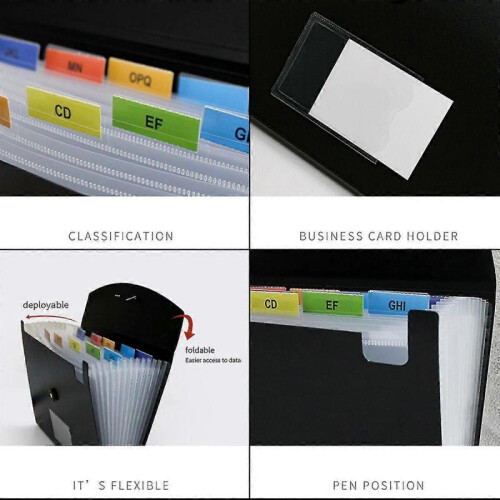 Accordian File Organizer 7 Pocket Expanding File Folder Plastic Expandable File Folder Transparent Inside 2