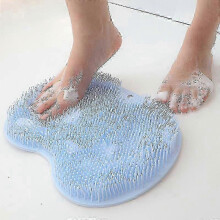 Foot Scrubber for Shower, Foot Cleaner Massager Mat with Non-Slip Suction Cups, Shower & Bath Foot Scrubber Mat (Blue)