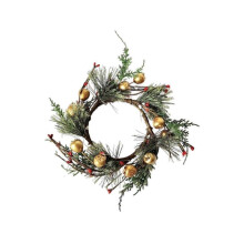 (30 cm, Style C) Christmas Candle Ring Wreath Table Centerpiece for Wall Decor Window Wedding Style A
