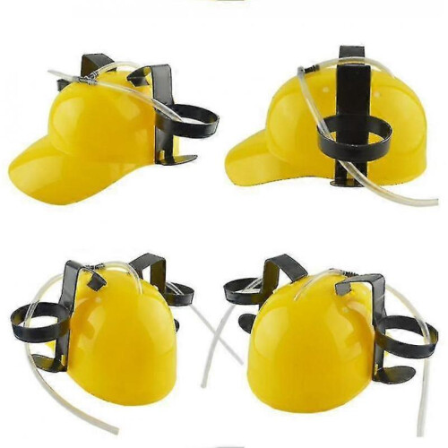 (Red) Beer And Soda Drinking Helmet Party Hat 2
