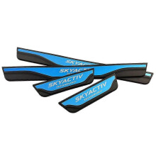 (One-size, Blue) Car Accessories Door Sill Plate For Mazda 2 3 6 CX-3 CX-5 CX- 30 2013- 2021 Door Sill Strips