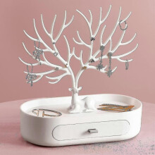 (White) Antlers Jewellery Stand, Necklace Storage, Jewellery Holder With Drawers, Earring Holder, Bracelet Stand, Jewellery Tree Tw
