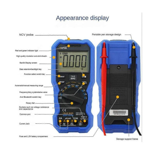 Ow18b Digital Multimeter Auto Range Bluetooth Version Data Multimeter Thermometer 2