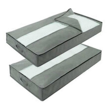 (DRAK GRAY) 2 Pack Underbed Storage Bag Organizer Tw