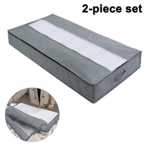 (LIGHT GRAY) 2 Pack Underbed Storage Bag Organizer Tw 1